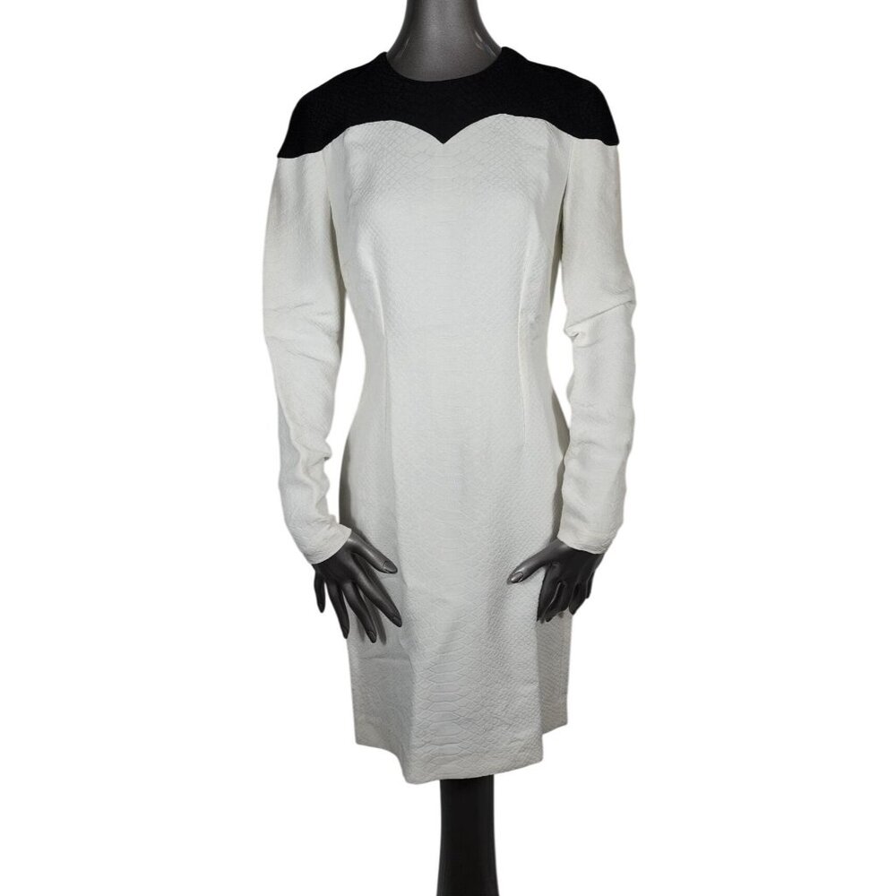 Stella McCartney NWT White Black Longsleeve Sheath Dress 4 40